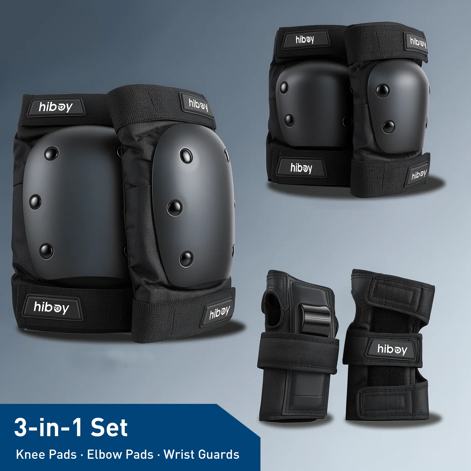 Hiboy 3-in-1 skyddsset knä armbåge handled storlek M EVA