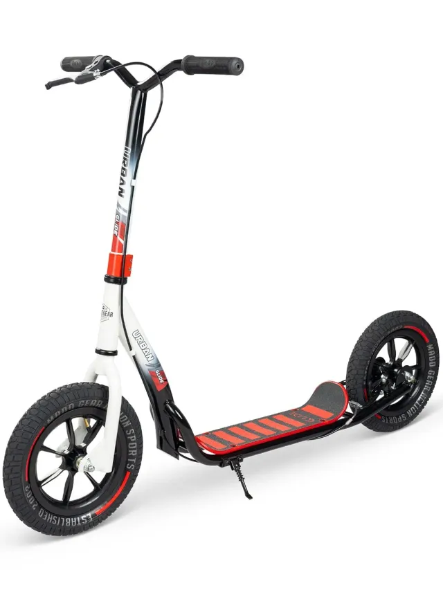 Madd Gear Urban Glide Commuter sparkcykel svart vit luftdäck