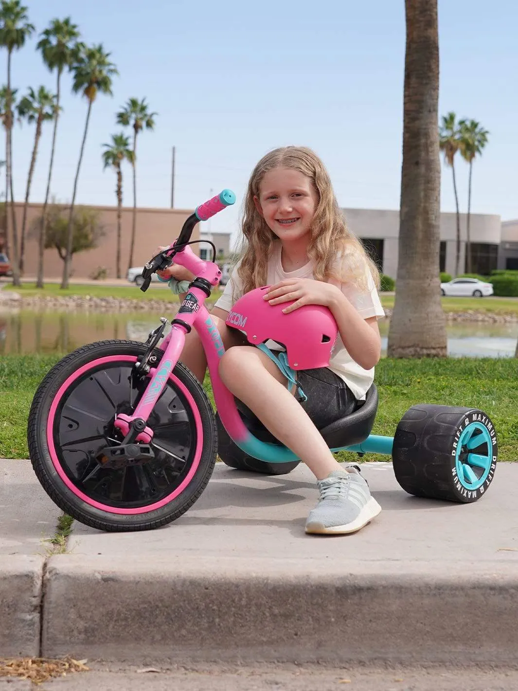Madd Gear Drift Trike trehjuling rosa turkos