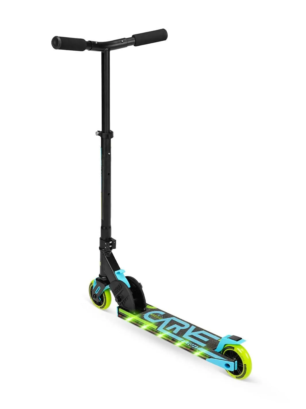 Madd Gear Flight sparkcykel grön blå med lysande deck