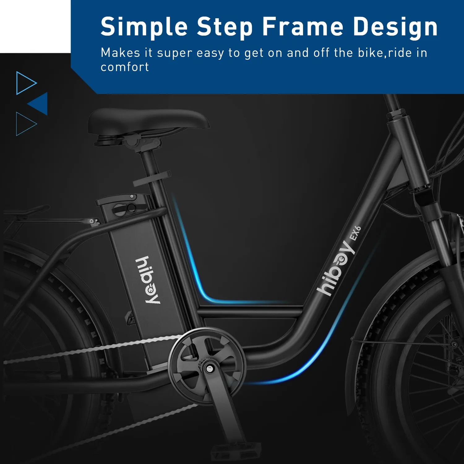 Hiboy EX6 elcykel vit fat tire lågt insteg