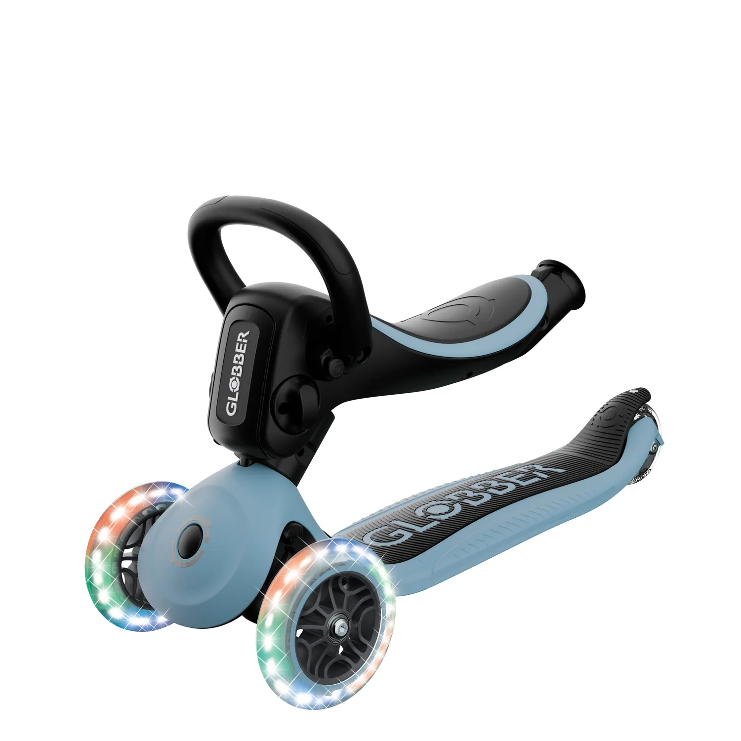 Globber Go Up Flip Lights 360 sparkcykel med sits 3-i-1