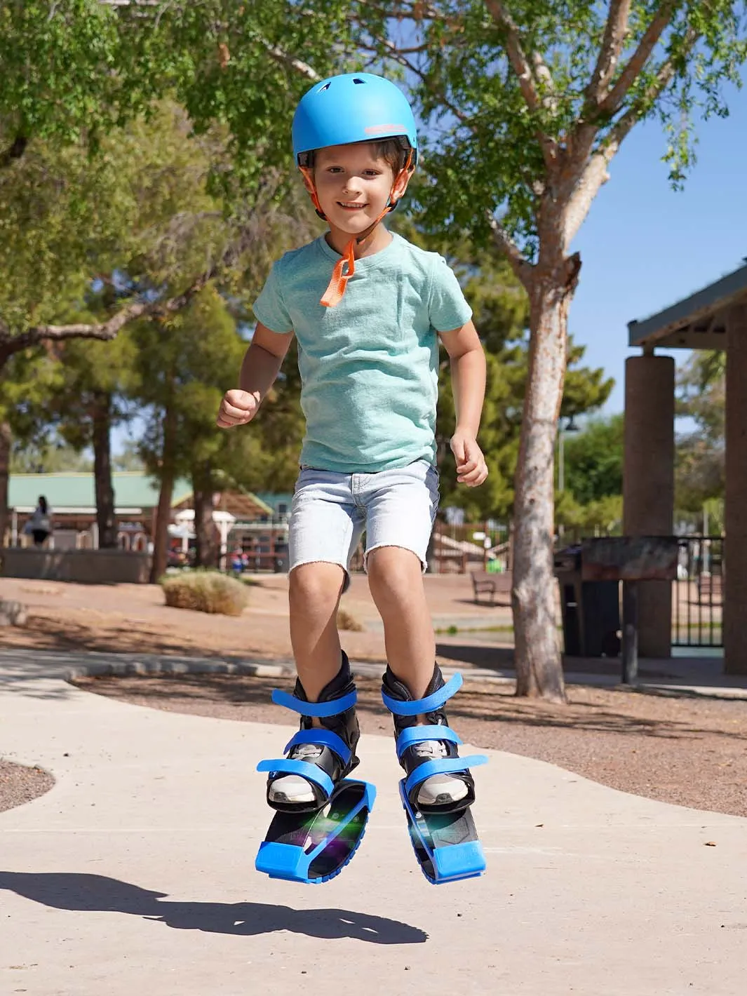 Madd Gear Boost Boots Light-Up studsskor blå-lime justerbara