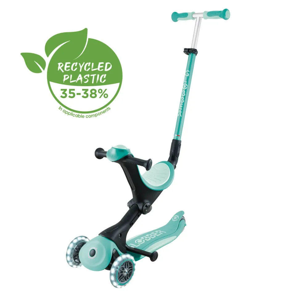 Globber Go Up Deluxe Lights sparkcykel med sits 3-i-1
