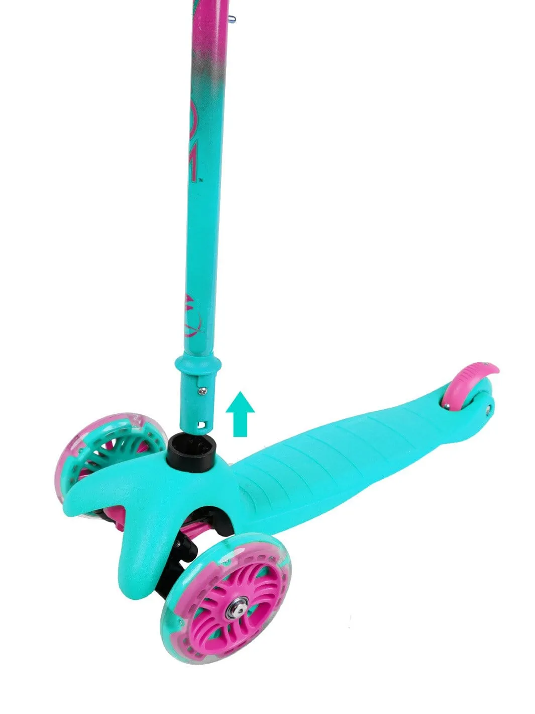 Zycom Zipper 3-hjulig sparkcykel turkos rosa hjälm