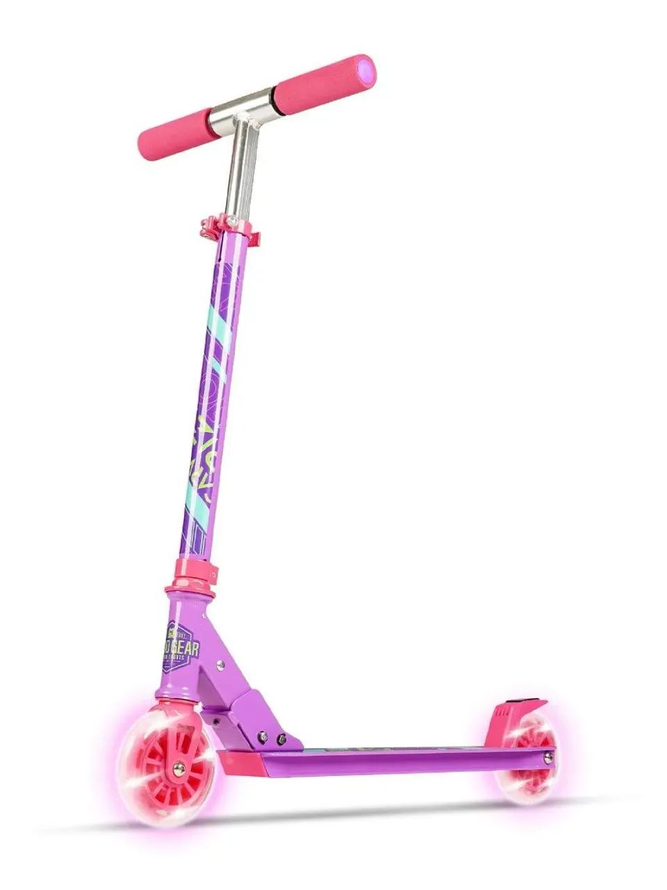 Madd Gear Rize 100 sparkcykel rosa lila lysehjul