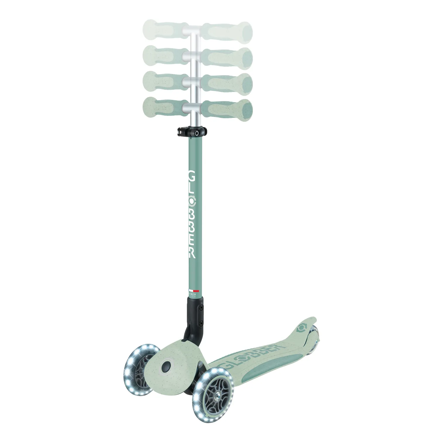 Globber Go Up Deluxe Lights 360 sparkcykel Sunshine 3-i-1