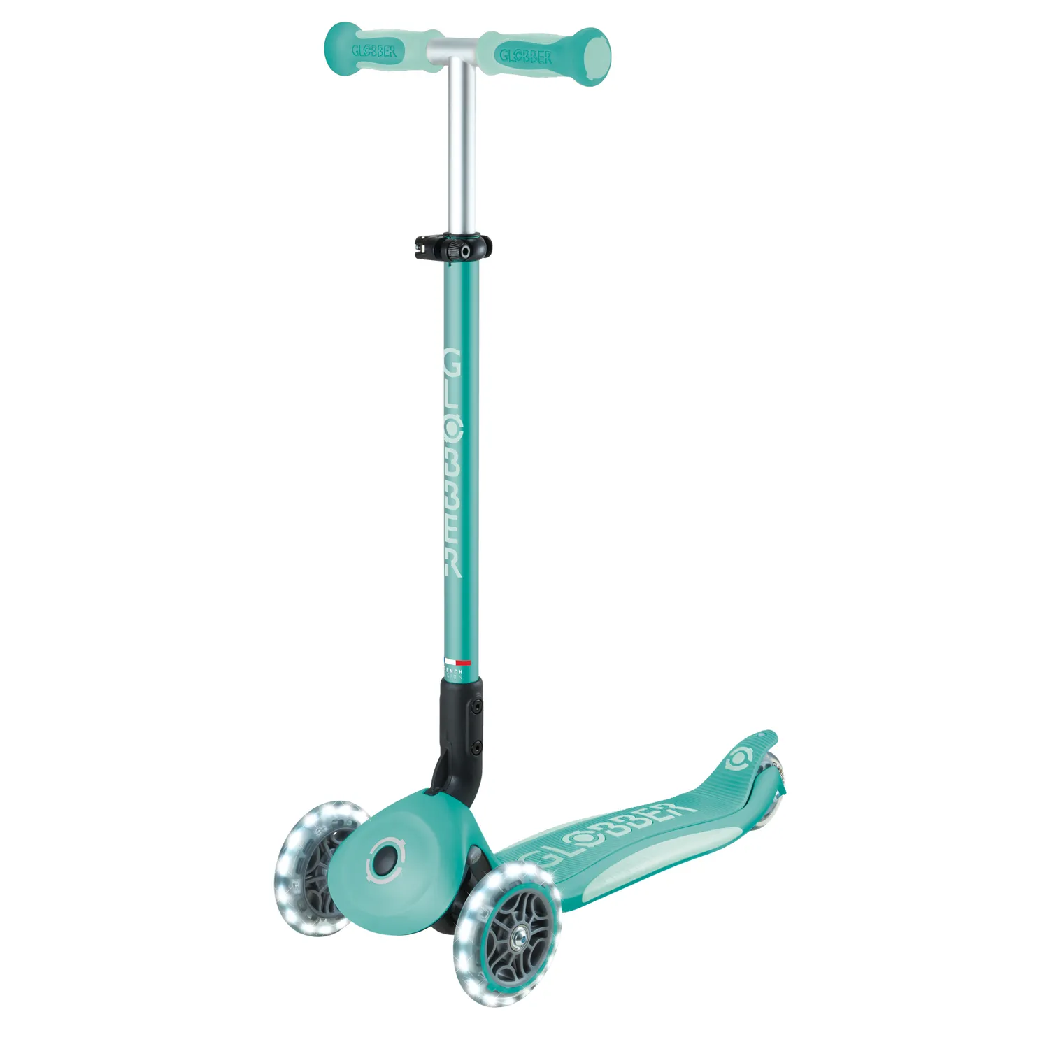 Globber Go Up Deluxe Lights sparkcykel med sits 3-i-1