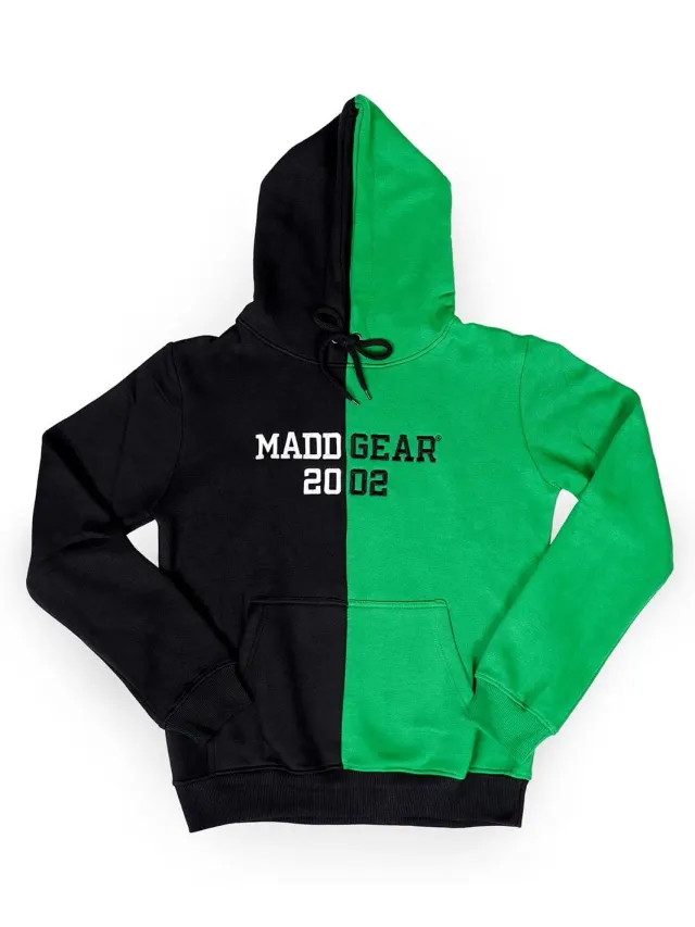 Madd Gear Split huvtröja svart-grön med ficka