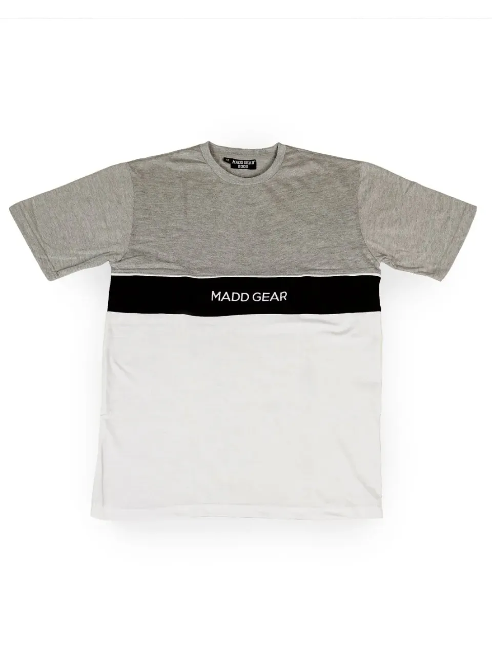 MGP Stripe Tee t-shirt grå vit broderad logga