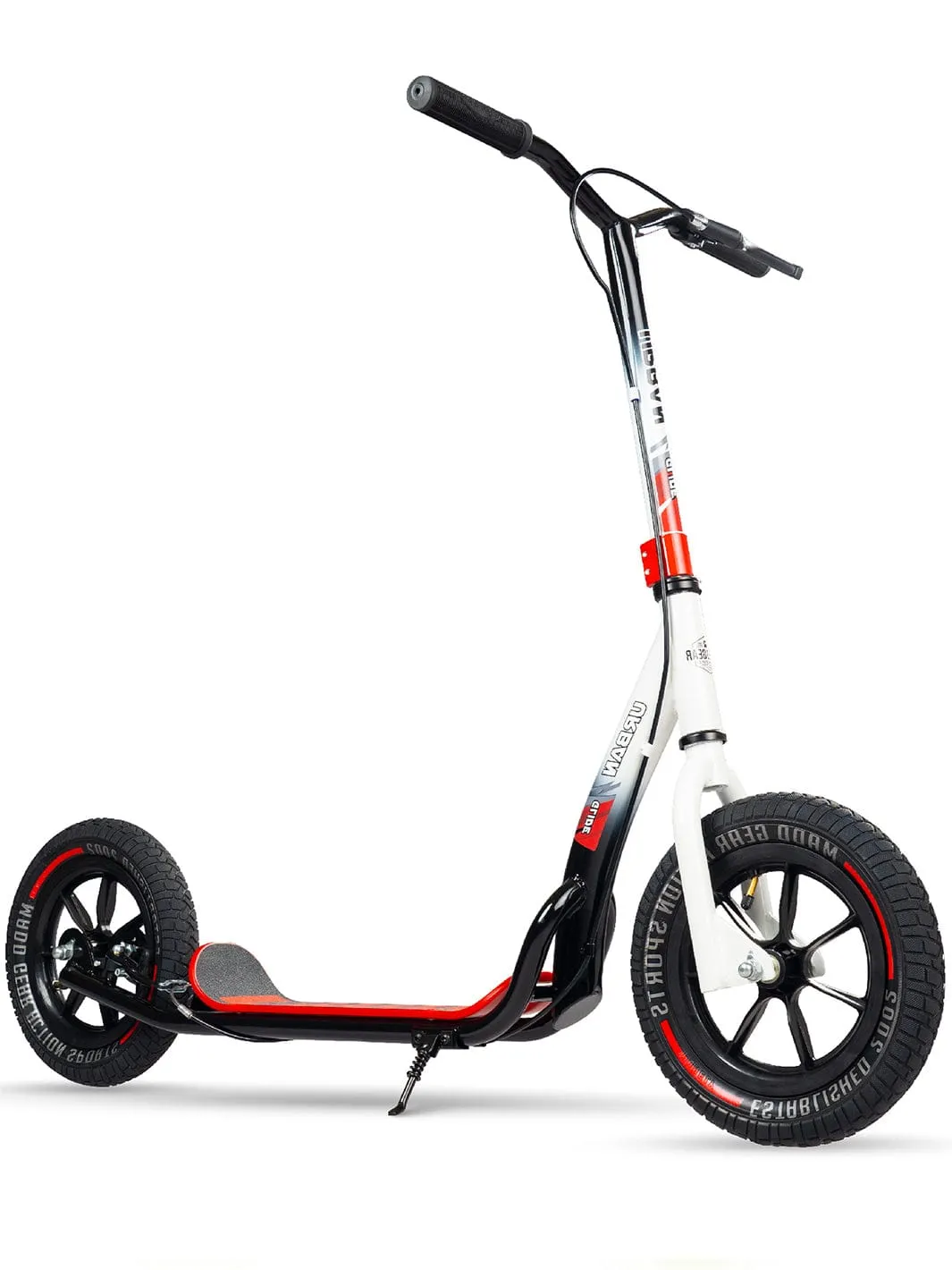 Madd Gear Urban Glide Commuter sparkcykel svart vit luftdäck
