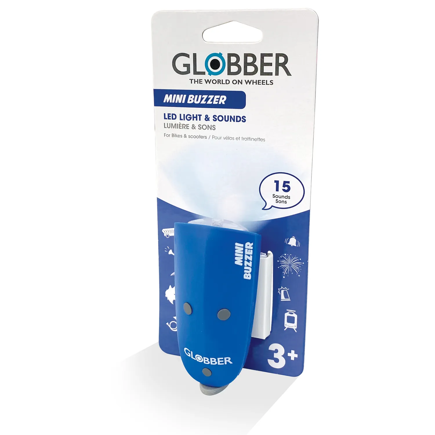 Globber Mini Buzzer sparkcykeltuta 15 ljud med ljus