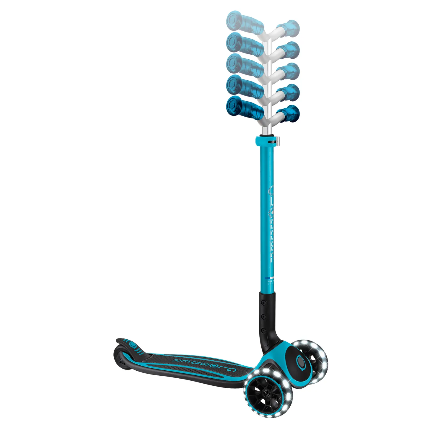 Globber ACE Lights trehjulig sparkcykel barn lysande hjul