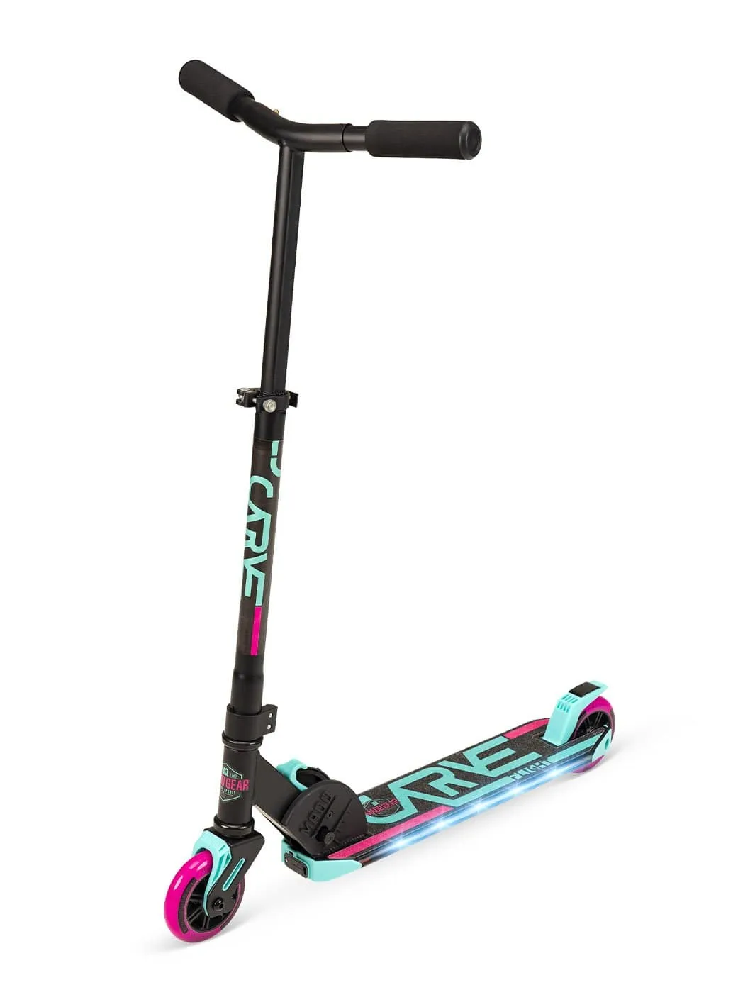 Madd Gear Flight Light-Up sparkcykel rosa-turkos med ljusplatta