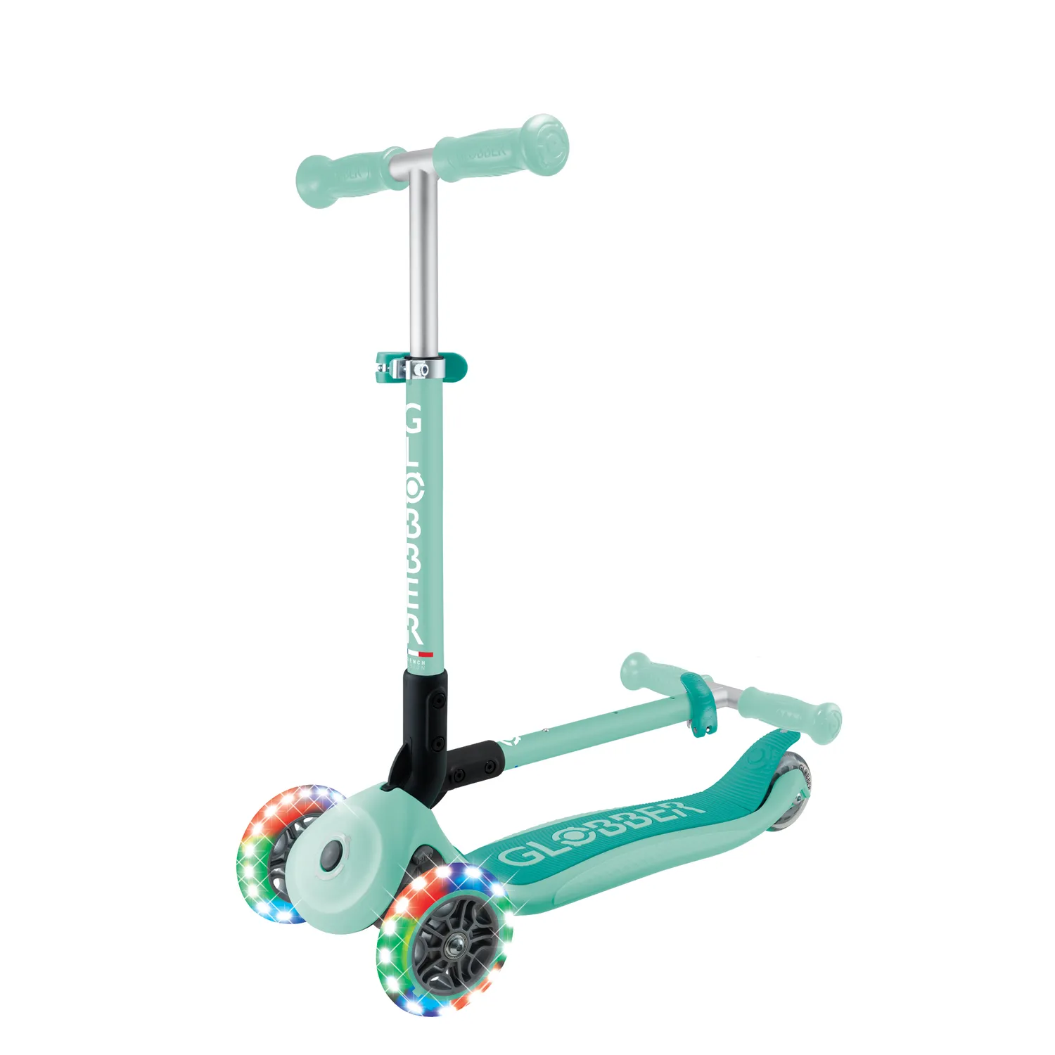 Globber Junior Foldable Lights sparkcykel vikbar LED