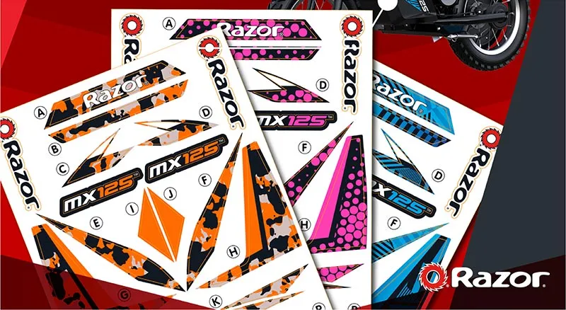 Razor MX125 elcross med dekalkit svart 50 kg
