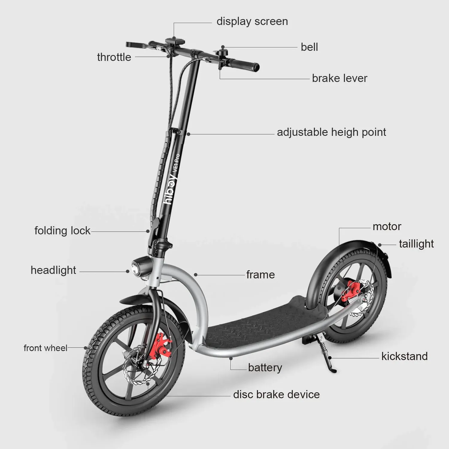 Hiboy VE1 Pro elsparkcykel 16 tum storhjul