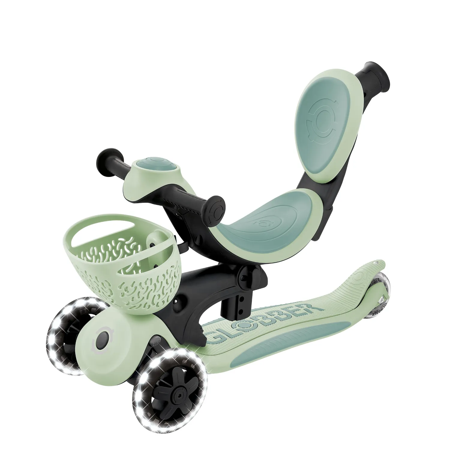 Globber Go Up Baby Lights 360 sparkcykel med sits