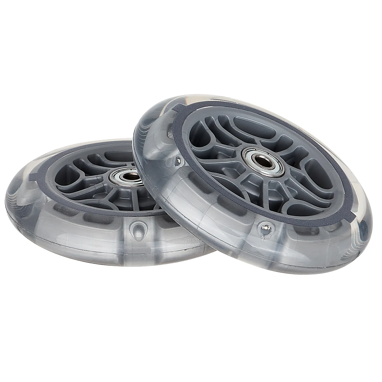 Globber 121mm Light-Up hjulset vit 2-pack med lager