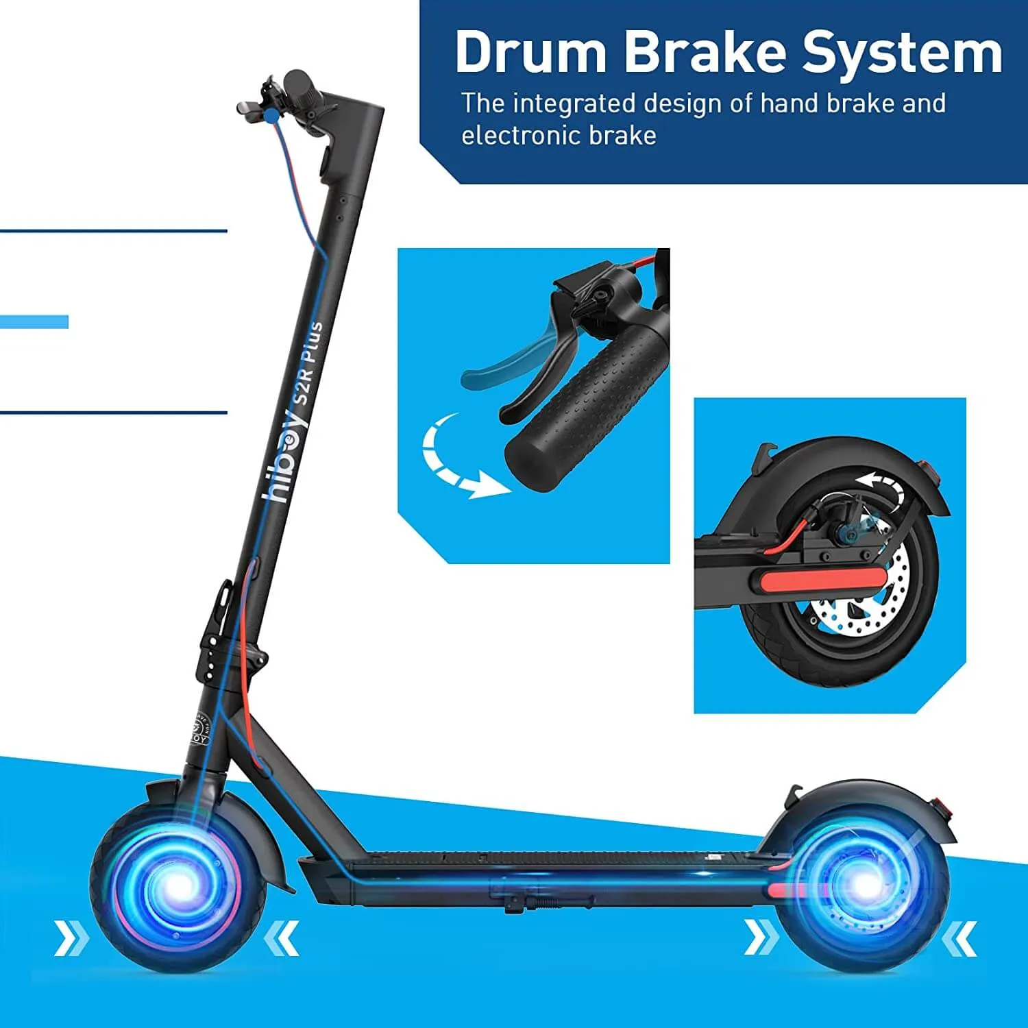 Hiboy S2R Plus elsparkcykel 9 tum löstagbart batteri