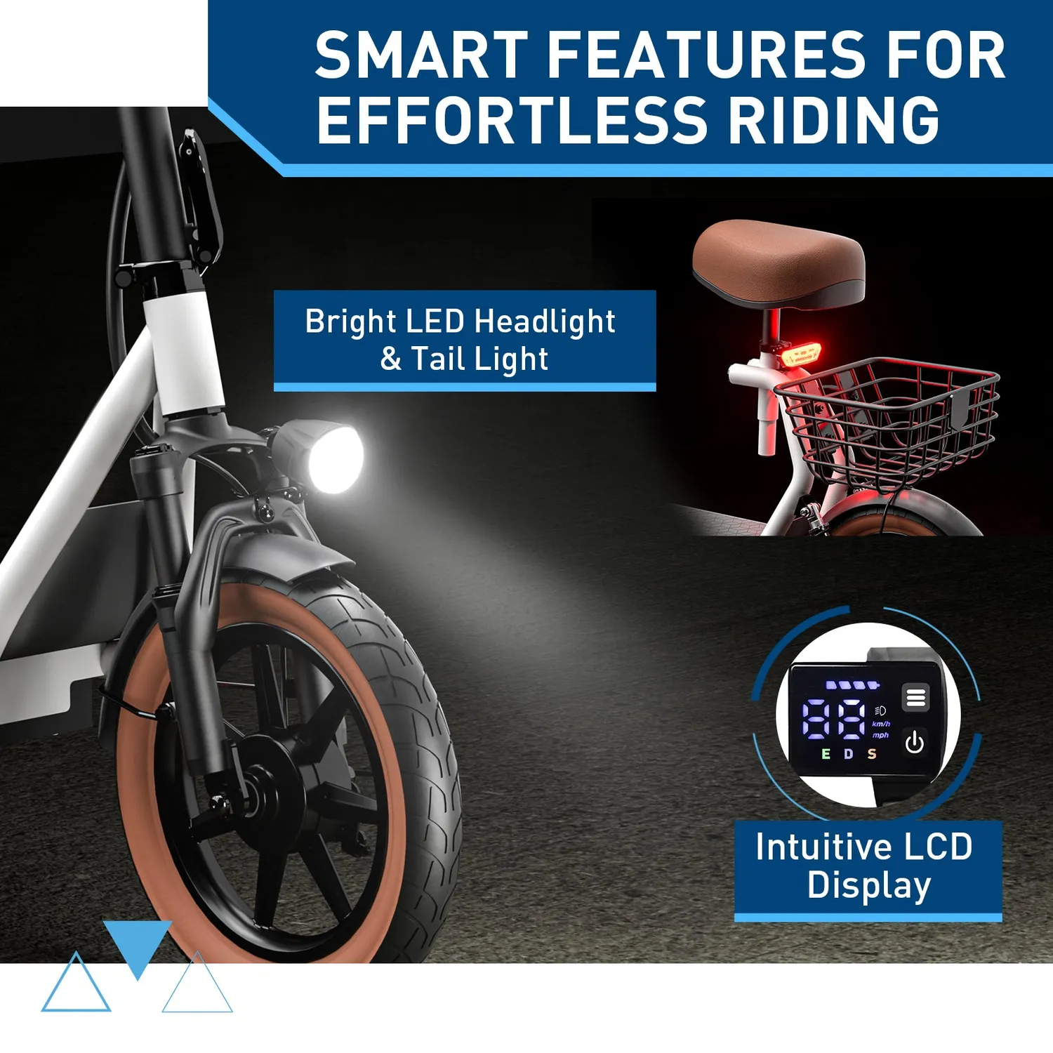 Hiboy U2 elsparkcykel med sadel svart 14 tum 25 miles