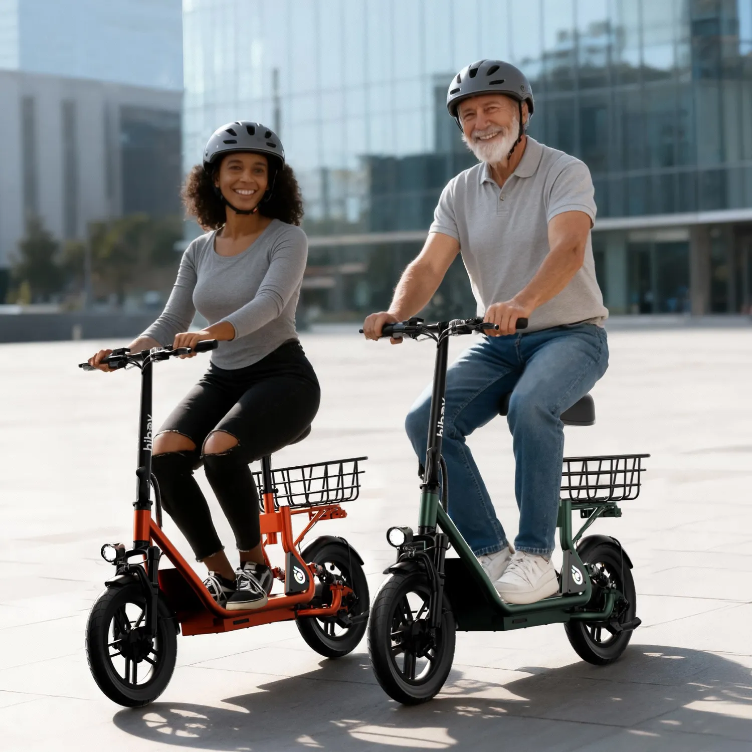 Hiboy Q2 elscooter med sadel vuxen orange