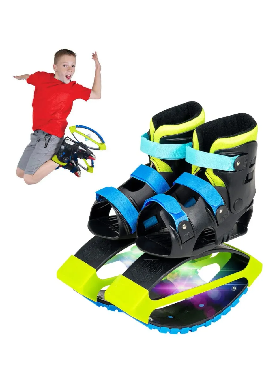 Madd Gear Boost Boots Light-Up studsskor blå-lime justerbara