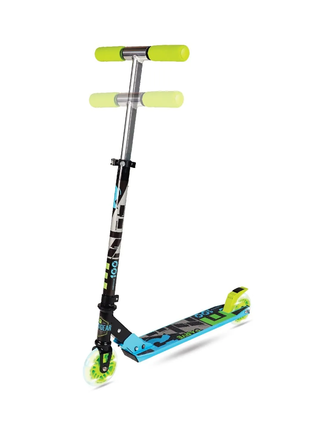 MGP Rize 100 sparkcykel blå grön med lysehjul från 3 år