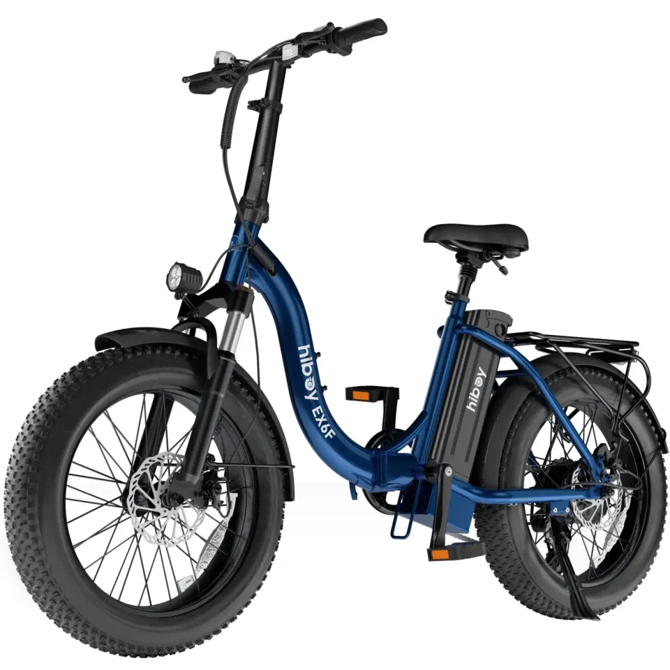 Hiboy EX6F vikbar elcykel marinblå låg ram