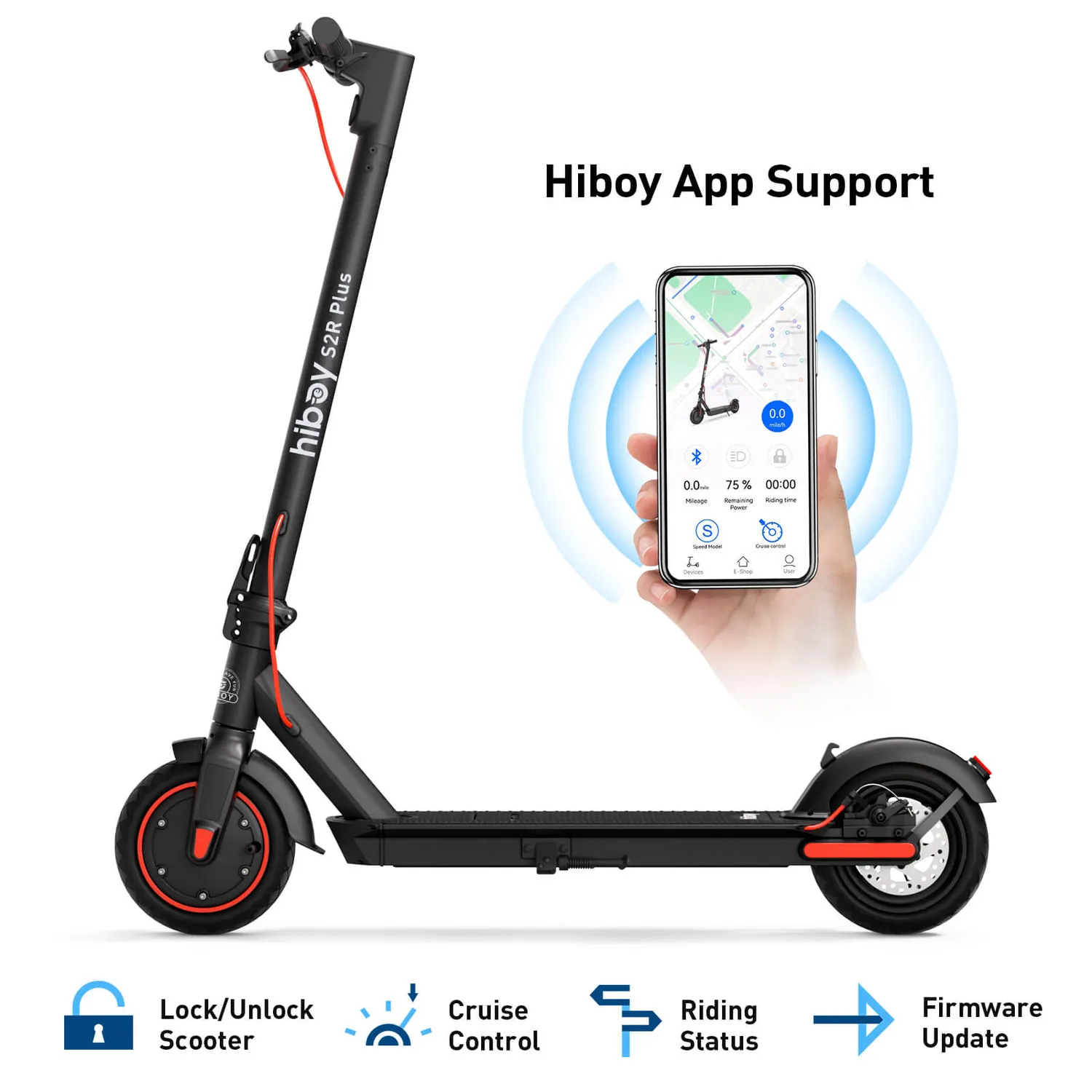 Hiboy S2R Plus elsparkcykel 9 tum löstagbart batteri