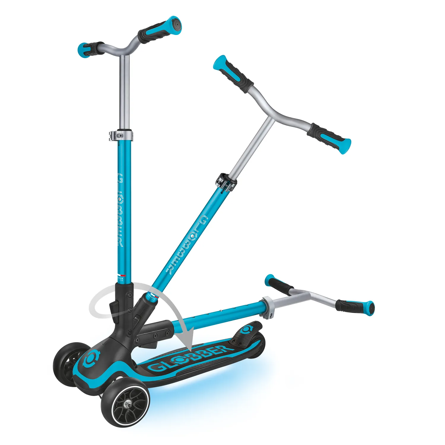 Globber Ultimum Lights trehjulig sparkcykel LED-däck