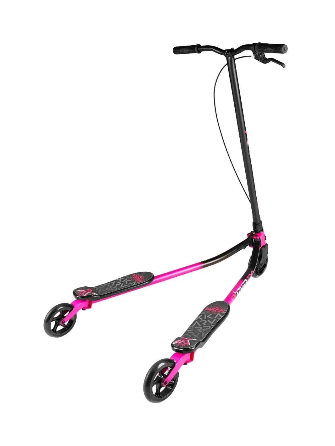 Madd Gear X-Karver Pro 3-in-1 sparkcykel svart rosa lysande