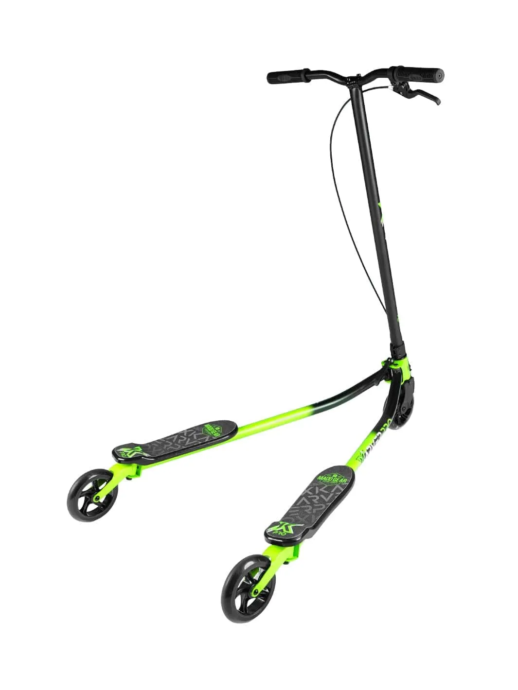 Madd Gear X-Karver Pro 3-in-1 sparkcykel svart/grön lysande