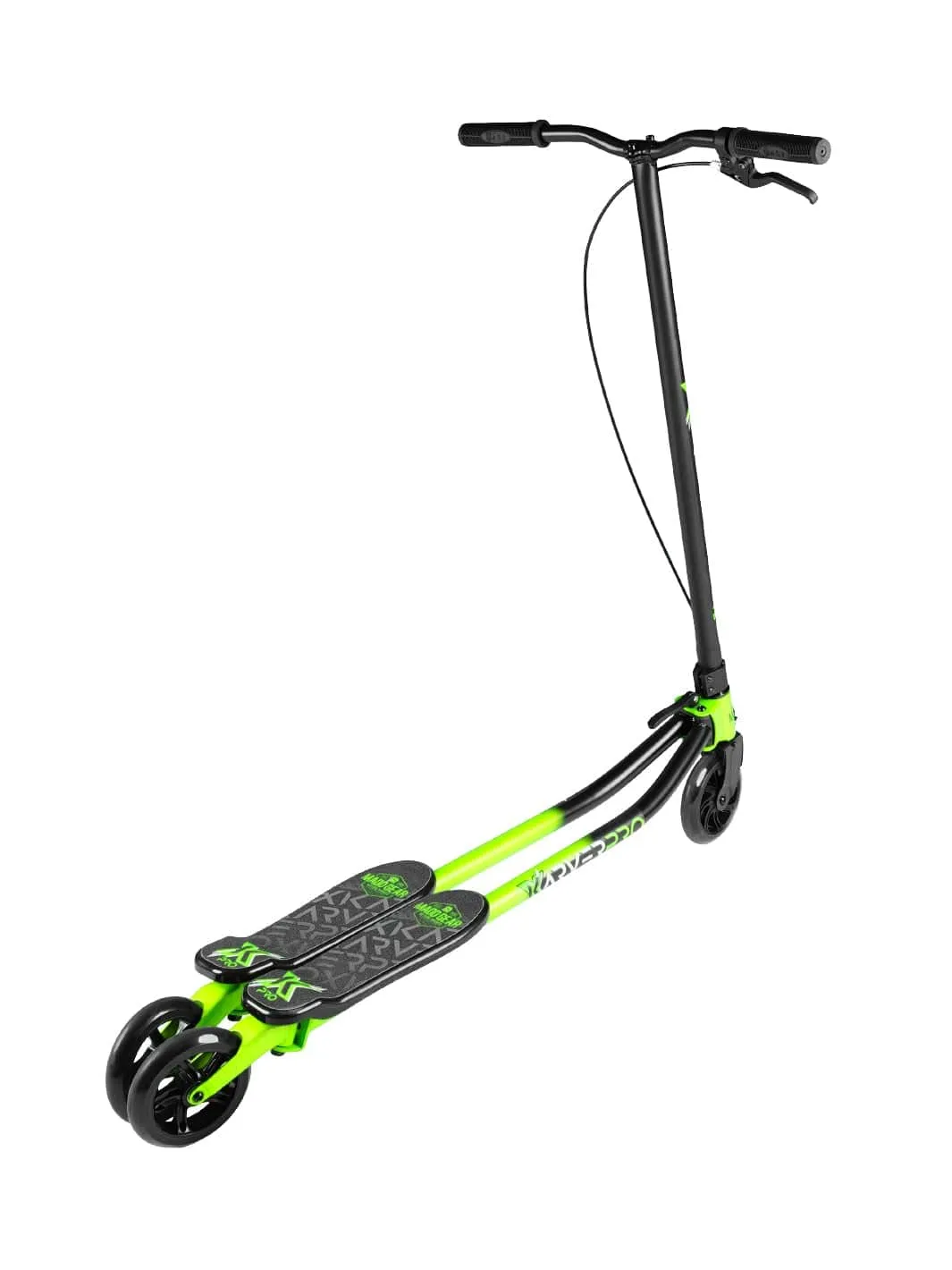 Madd Gear X-Karver Pro 3-in-1 sparkcykel svart/grön lysande