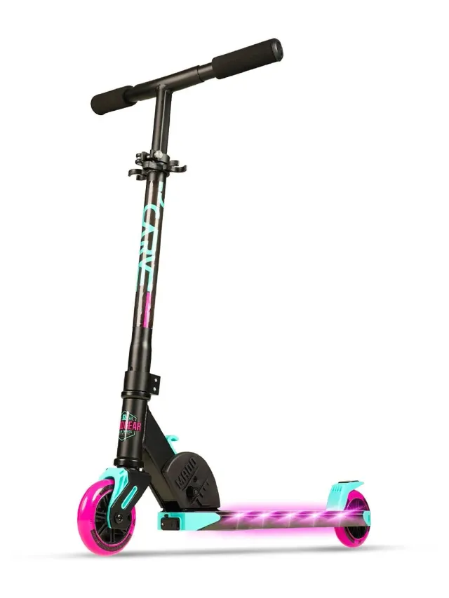 Madd Gear Flight Light-Up sparkcykel rosa-turkos med ljusplatta