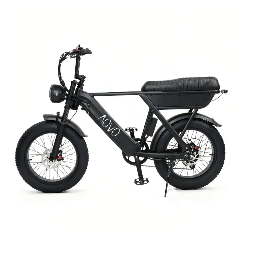 AOVO Y20 Pro fatbike elcykel svart dubbelbatteri