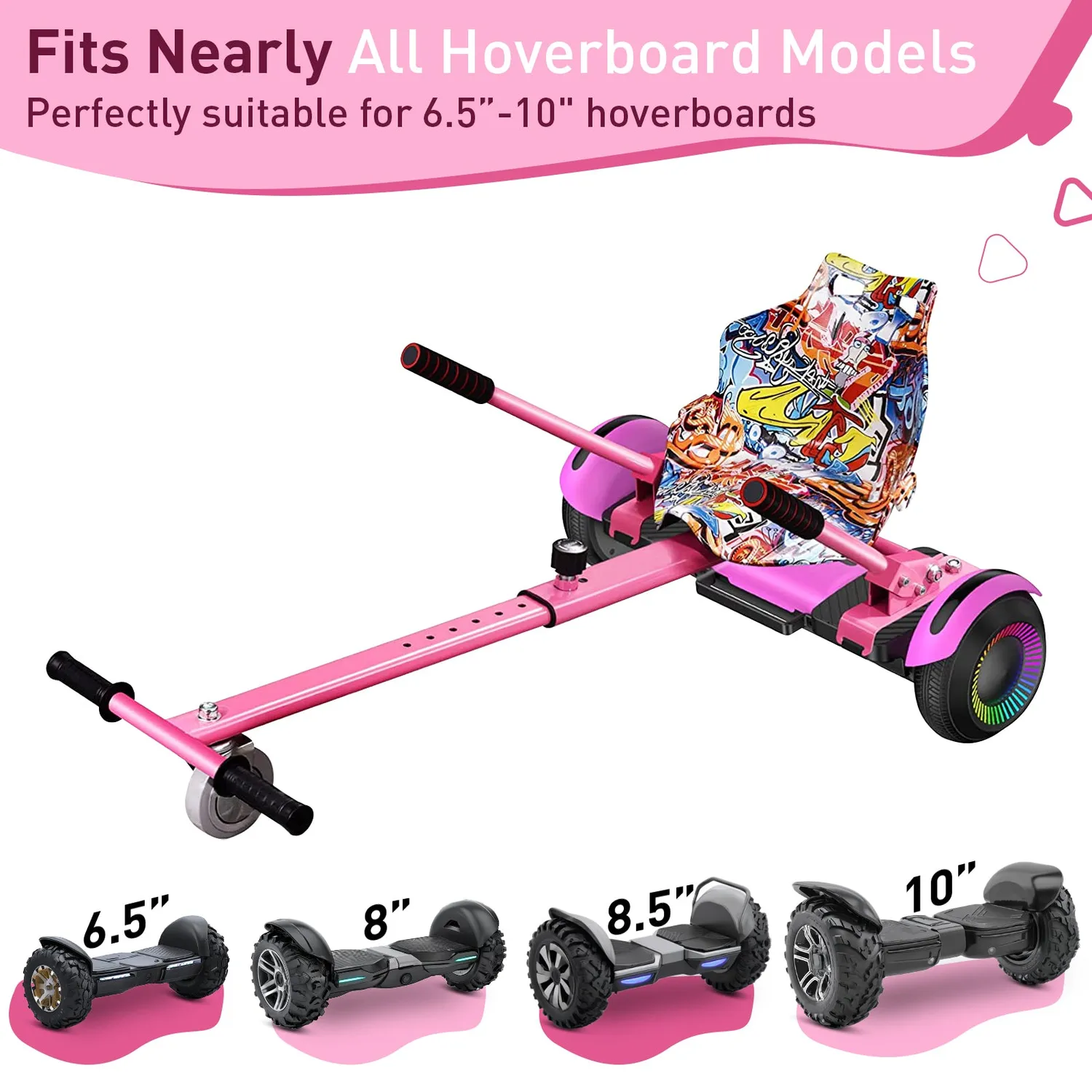 Hiboy HC-01 hoverboardsits gokart svart graffiti