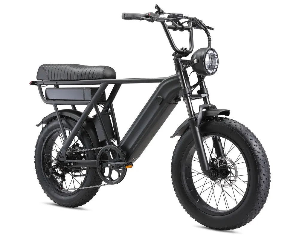 AOVO Y20 Pro fatbike elcykel svart dubbelbatteri