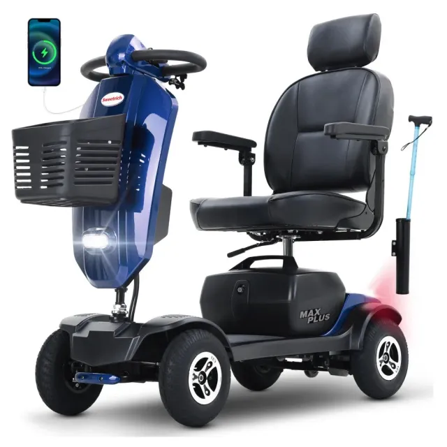 AOVO Max Plus promenadscooter blå 25 km räckvidd