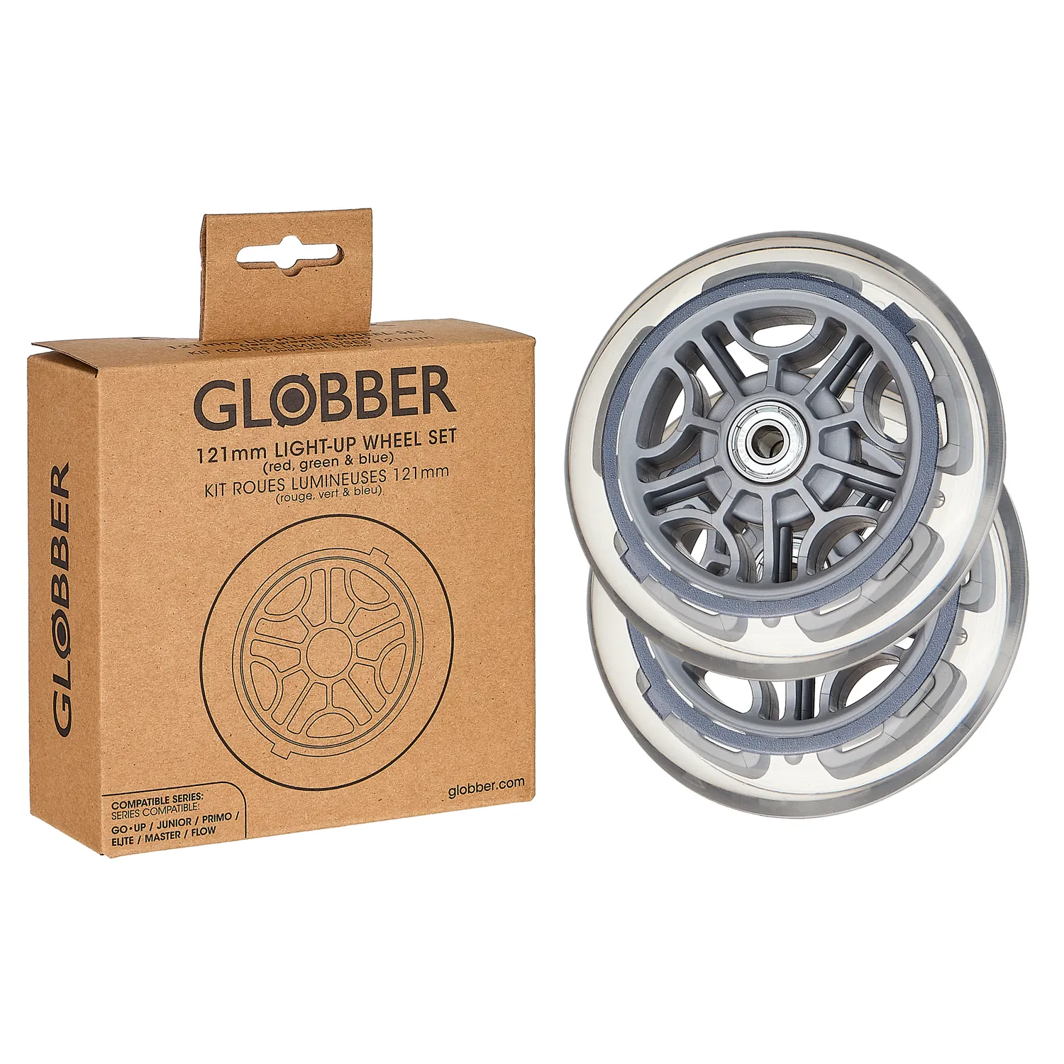 Globber 121mm Light-Up hjul sparkcykel 2-pack LED