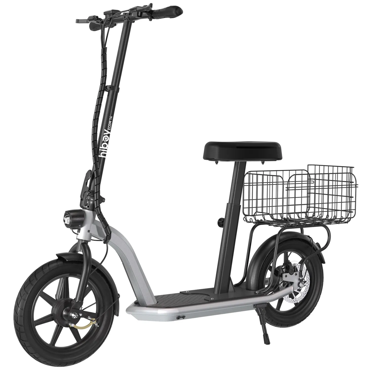 Hiboy ECOM 14 elsparkcykel silver renoverad stora hjul