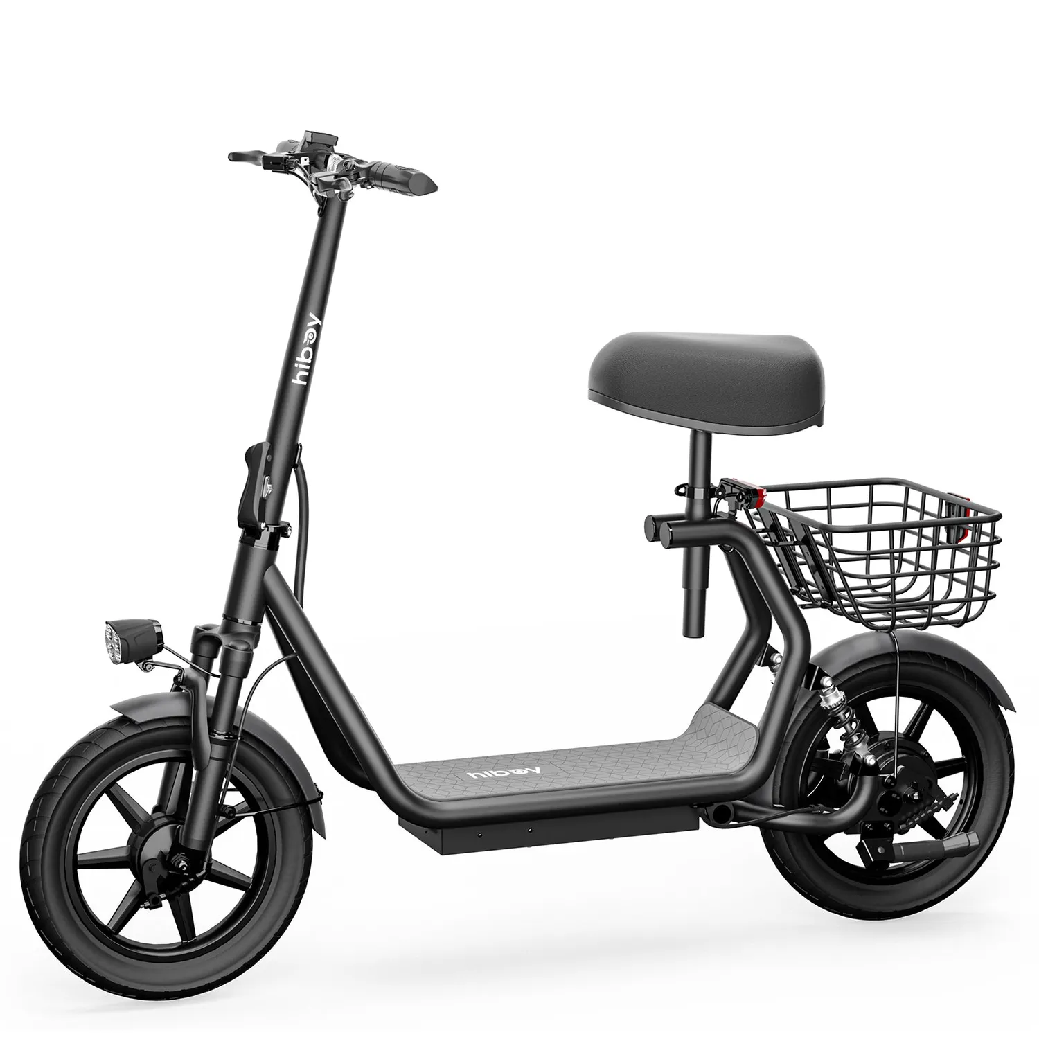 Hiboy U2 elsparkcykel med sadel svart 14 tum 25 miles