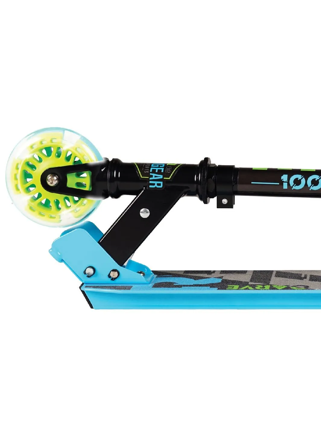 MGP Rize 100 sparkcykel blå grön med lysehjul från 3 år