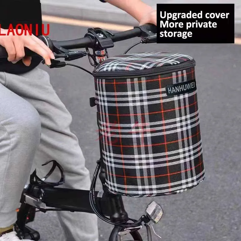 AOVO vikbar cykelkorg med linner fram