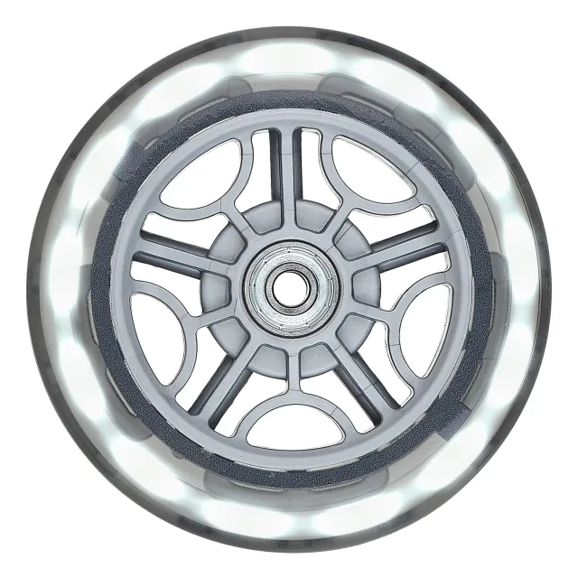 Globber 121mm Light-Up hjulset vit 2-pack med lager