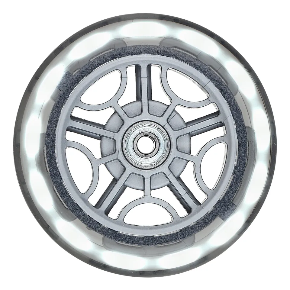 Globber 121mm Light-Up hjulset vit 2-pack med lager