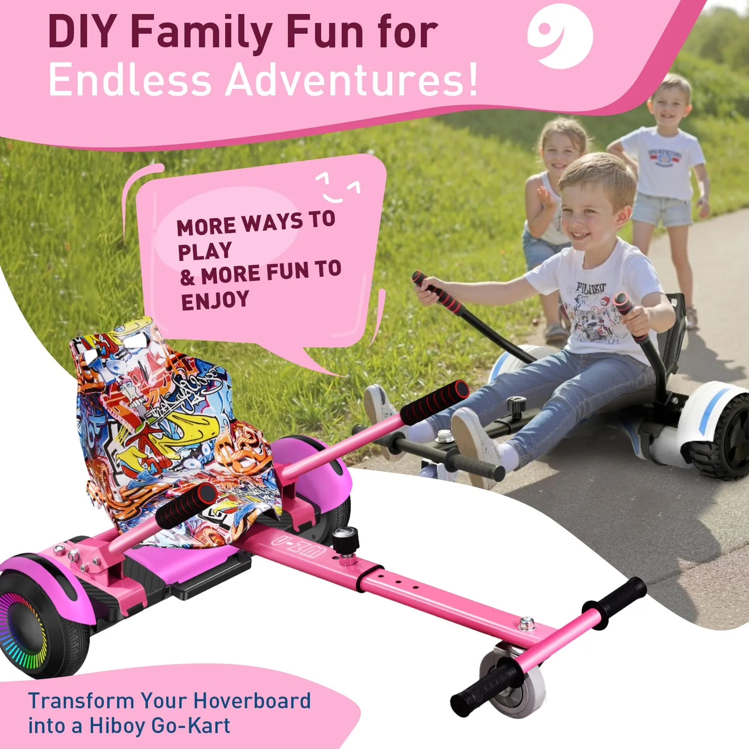 Hiboy HC-01 hoverboardsits gokart svart graffiti