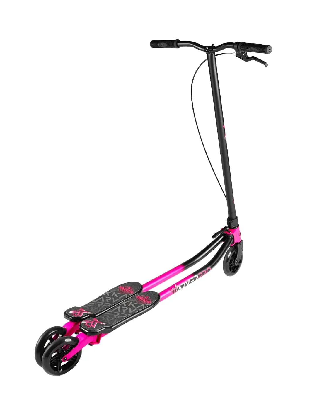 Madd Gear X-Karver Pro 3-in-1 sparkcykel svart rosa lysande