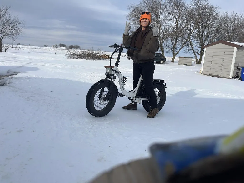 Hiboy EX6F vikbar elcykel marinblå låg ram