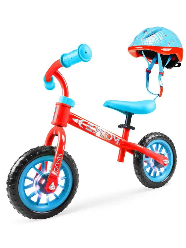 Zycom ZBike Light-Up balanscykel röd blå med hjälm